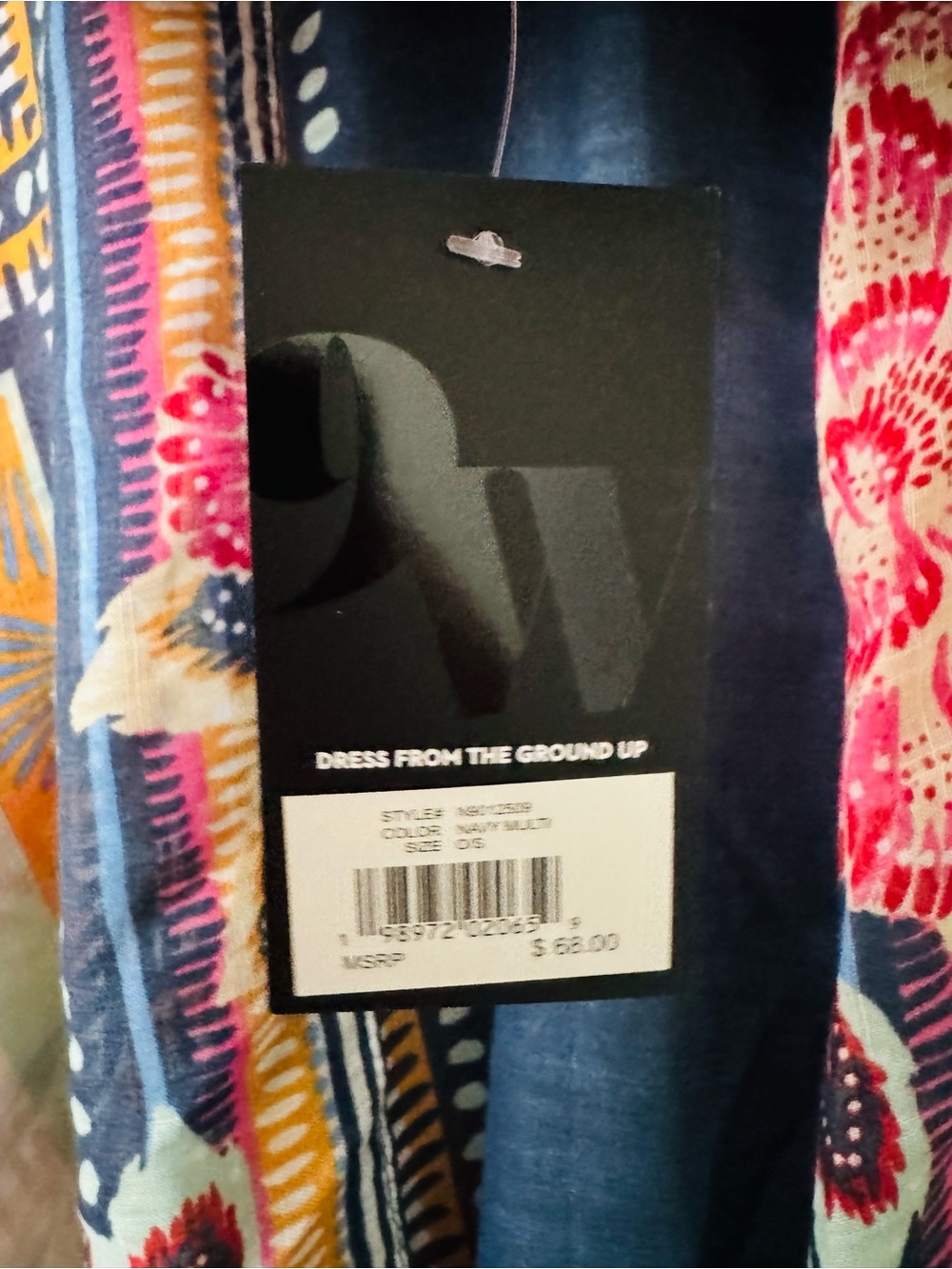 NWT Nine West Multicolor Printed Open-Front Matching Ruana and Panama Hat - Picture 5 of 11